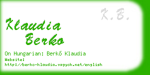klaudia berko business card