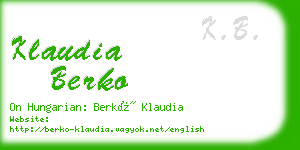 klaudia berko business card